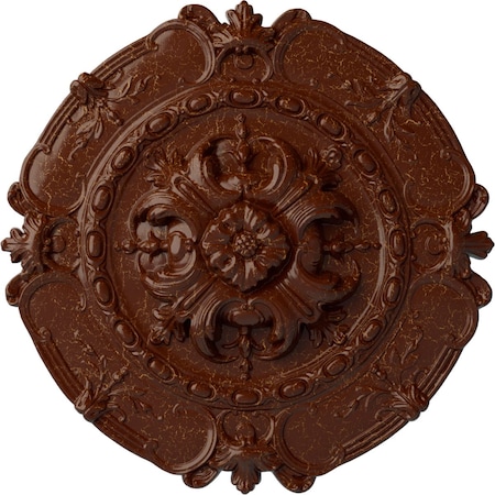 Ekena Millwork Southampton Ceiling Medallion, Hand-Painted Burnished Mahogany Crackle, 16 1/2"OD x 2 3/8"P CM16SOBMC